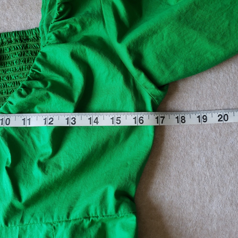 Old Navy Puff Sleeve Maxi Dress Sz M Kelly Green Empire Garden Y2K Cottage Boho - Picture 10 of 16
